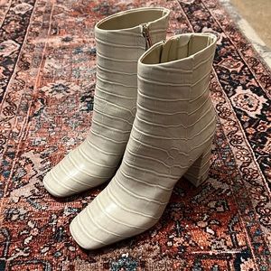 Sam Edelman cream alligator booties